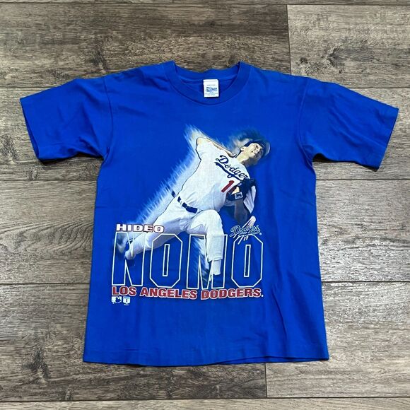 Vintage 90's Salem Hideo Nomo Los Angeles Dodgers MLB Tee Shirt Sz 14-16 Medium - Picture 1 of 8